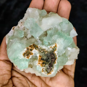 Apofilita Verde Natural con Clúster de Cristales de Stilbita, Espécimen Mineral Premium, Piedra Curativa Coleccionable, Origen India - Product Image 1