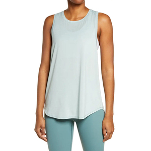 Venta al por mayor de camisetas sin mangas para yoga y deporte para mujer, camisetas cortas personalizadas de la mejor calidad para mujer OEM. - Product Image 4