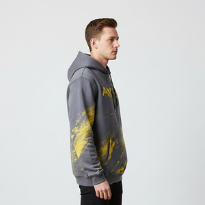 Sweat à capuche uni délavé à l'acide, personnalisable, style vintage, avec impression sérigraphiée, prix de gros - Product Image 4