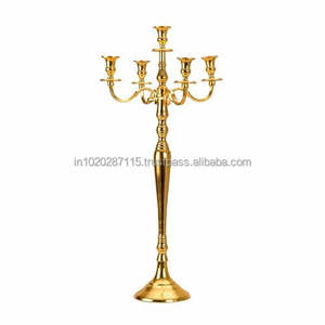 Candelabros de latón hechos a mano de estilo antiguo elegante para decoración del hogar de lujo y exhibición de iluminación de centro de mesa de boda - Product Image 6
