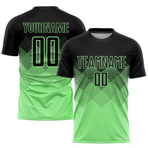 Camiseta de Fútbol Sublimada Personalizada en Verde Guisante y Negro, Uniforme de Fútbol Transpirable de Secado Rápido, Ropa Deportiva de Entrenamiento para Hombre - Product Image 1
