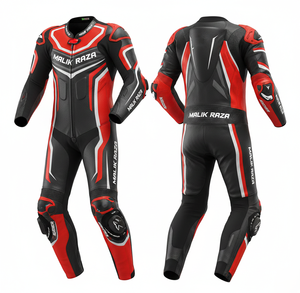 Traje de Motocicleta de Cuero Perforado MALIK RAZA |   Transpirable y de Secado Rápido para Verano |   Corte a Medida Profesional 2026 - Product Image 6