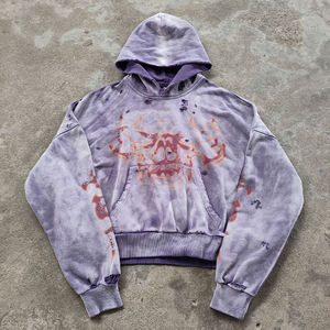 Fabricants de sweats à capuche personnalisés pour hommes, ensembles de survêtements zippés effet vieilli, streetwear d'hiver, ensembles de sweats à capuche 100% coton, couleur personnalisée - Product Image 1