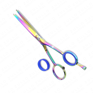 Ultra Sharp Rainbow Color Barber Hair Cutting Scissors Razor Edge Shears with Finger Rest Professional Salon <b>Tool</b> - Product Image 1