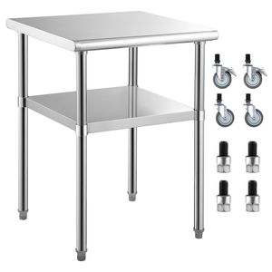 Tavolo da Preparazione Cibo in Acciaio Inossidabile 24 X 24 X 36 Pollici, Capacità di Carico 600 Libbre, Tavolo Resistente in Metallo - Product Image 1