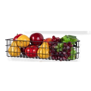Wall Mounted Metal <b>Wire</b> Storage <b>Basket</b> Kitchen Organizer <b>Hanging</b> <b>Basket</b> for Fruits Vegetables Clothes Bathroom Home Decor - Product Image 1