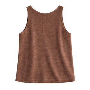 Blusa de punto sin mangas para mujer, con cuello en V, de hilo tejido, transpirable, 100% algodón, informal, holgada, a la moda, para verano - Product Image 2