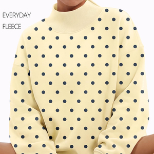 Sudadera informal de manga larga con cuello simulado y hombros caídos para mujer, con lunares amarillos, para otoño - Product Image 3