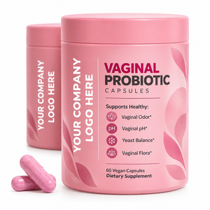 Capsules végétaliennes probiotiques pour la flore vaginale pour femmes adultes, 60/120 unités, fabricant OEM ODM - Product Image 1