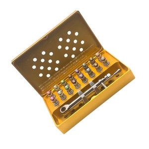 Juego de Destornilladores Protésicos Dentales de Aluminio Anodizado Dorado de Primera Calidad, con Logotipo Personalizado, Autoclavables, con Llave de Trinquete de Torque - Product Image 6