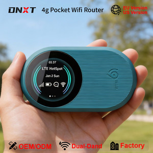 راوتر واي فاي محمول DNXT مع بطاقة SIM، يدعم WiFi6 ثنائي النطاق و4G LTE، بطارية 3000 مللي أمبير، راوتر واي فاي صغير عالمي مع شاشة LCD للسفر - Product Image 1