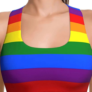 Soutien-gorge de sport dos nageur en maille unie pour femme, col en U, maintien élevé, respirant, avec logo frontal, idéal pour le yoga et l'entraînement - Product Image 5