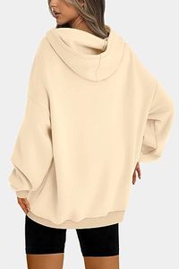 Sudadera con capucha de felpa holgada y casual para mujer, nueva, con hombros caídos, al por mayor - Product Image 5