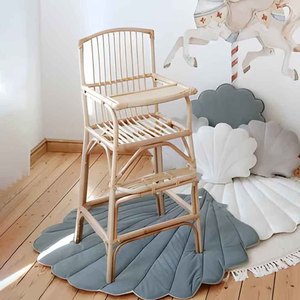 Trona alta de ratán natural para bebés, trona de alta calidad para bebés, sillas de alimentación para niños pequeños - Product Image 1