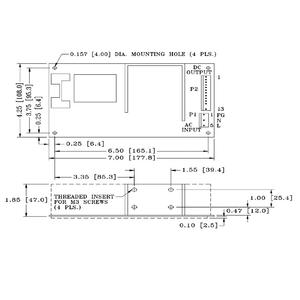 Alimentateur médical compact 5V 22A 110W à châssis ouvert, puissance maximale 60W. à refroidissement par convection ou 110W max. à 25 CFM de ventilation forcée par air froid MIT - Product Image 2