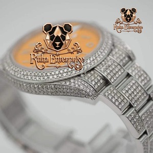 Reloj de Diamantes Moissanite de Calidad de Exportación para Hombre, Reloj de Pulsera de Lujo Premium con Construcción de Acero Inoxidable y Correa Ajustable - Product Image 6