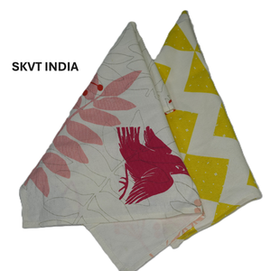 Essuie-tout de cuisine en tissu de sac à farine 100 % coton biologique, imprimé numériquement avec motif floral, réutilisable, recyclable et jetable - Product Image 4