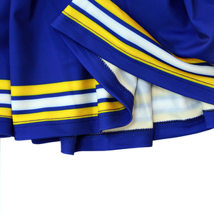 Uniforme de Animadoras Personalizado OUTFITIZE INTERNATIONAL, Azul, Amarillo y Blanco a Rayas, Ligero, 100% Poliéster, para Adultos - Product Image 4