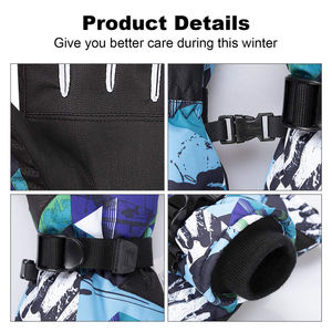 Fournisseur direct d'usine, gants de ski de qualité professionnelle, matériau et design demandés par les clients, gants de ski en cuir de haute qualité. - Product Image 5
