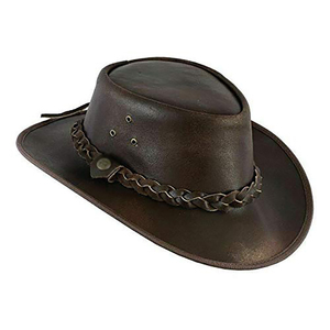 Sombrero de Vaquero de Cuero de Ala Ancha, Estilo Occidental de Lujo, Unisex, Resistente al Agua, para Decoración al Aire Libre - Product Image 3