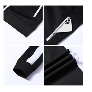 Wholesale Top Selling Casual Autumn Full Zip Long Sleeve Fleece Hoodie Set <b>Men</b> Sports Two Piece Outfits Wear-resistant Tracksuit - Product Image 5