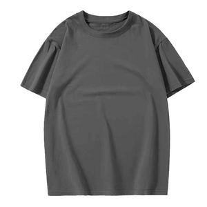 เสื้อยืดคอกลมแขนสั้นสีดำสำหรับผู้ชาย ผ้าฝ้าย 100% สีพื้น สไตล์ลำลอง ทรงพอดีตัว ความยาวปกติ ผ้าถักย้อมสีพื้น - Product Image 3
