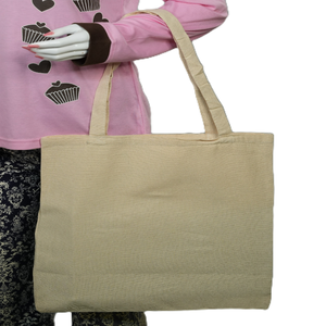 Sac fourre-tout extra-large en toile 100 % coton avec fermeture éclair et poignée longue – Écologique et robuste pour supermarché, voyage et activités de plein air - Product Image 4