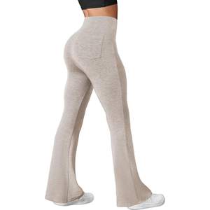 2025 femmes doux extensible taille haute Flare Yoga pantalon poches confortable entraînement athlétique pyjama bas pantalons de sport - Product Image 6