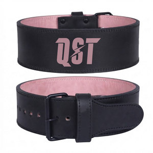 New Custom Logo Manufactured Lever Buckle Weightlifting <b>Waist</b> Belt Cowhide Leather for Gym Fitness Weightlifting Belt - Product Image 2