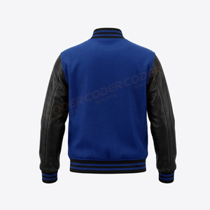 Veste universitaire personnalisée haut de gamme pour homme, manches en cuir, patch en chenille, broderie, veste oversize, streetwear, vestes de baseball - Product Image 2
