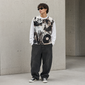 Custom 100% Cotton Waffle Thermal Long Sleeve <b>Raglan</b> Sleeve T-Shirt Men Heavyweight 320g Regular Fit Graphic Streetwear Private - Product Image 1