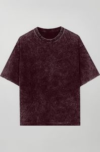 Camisetas al por mayor con borde sin rematar y peso pesado, 220 g/m², personalizadas, unisex, de corte holgado, con lavado ácido, estilo vintage oversize para hombre - Product Image 3