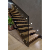 Escalier flottant en bois au design moderne, prix d'usine plus abordable