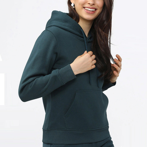 Sudadera con Capucha para Mujer, Color Sólido, Manga Larga, Tejido de Algodón, Transpirable, Informal, para Otoño - Product Image 3