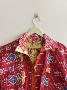 Embroidered Reversible <b>Quilted</b> Kantha Short <b>Jacket</b> Boho Vintage Coat Women <b>Jacket</b> - Product Image 6