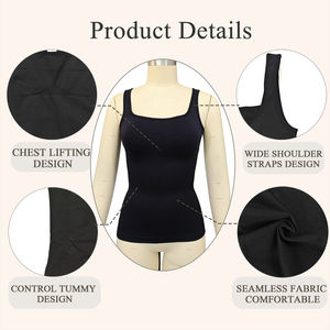 Top sin mangas de cuello redondo liso de alta calidad para uso exterior, mono moldeador de cuerpo y cintura para mujer - Product Image 6