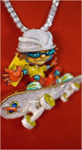 CONCEPTION Mode Populaire Glacé Personnalisé 3D Dessin Animé Brillant VVS Moissanite Hip Hop Haute Qualité Argent 925 Plaqué Or GRA - Product Image 3