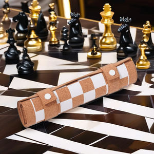 3-in-1 Premium Foldable Vintage Leather Backgammon Set Unique Board Game Design Stylish <b>Chess</b> Board <b>Gift</b> Idea for Outdoor Party - Product Image 4