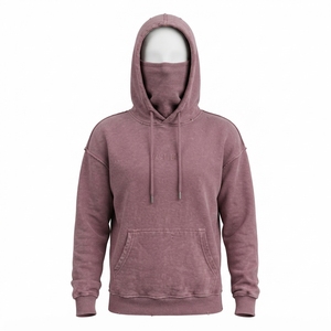 Sweat à capuche cagoule polaire lavée pour femme, couleur mauve poussiéreux, style streetwear - Product Image 3