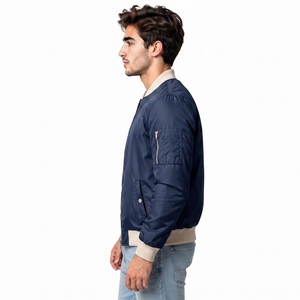 2024 New Custom Design High Quality Winter High Street Stand Collar Bomber Jackets for Men Best Low Price With OEM ODM - Product Image 2