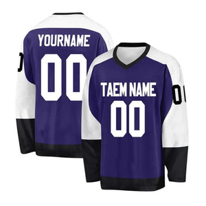 Venta al por Mayor de Camisetas de Hockey Personalizadas con Logotipo, Sublimación Personalizada, 100% Poliéster, Secado Rápido, Transpirable, Ropa de Hockey sobre Hielo para Hombre, Manga Larga - Product Image 3