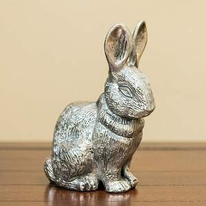 Sculpture de lapin en aluminium coulé de qualité supérieure, figurine décorative en métal pour jardin, patio et pelouse - Product Image 1
