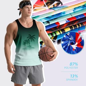 Casual Style <b>men</b> <b>Stringer</b> Tank Top Sublimation Printing Outdoor Breathable Quick Dry Front Logo Tops Wholesale Sleeveless <b>Vest</b> - Product Image 2