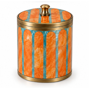 Cubo de Hielo de Nácar de Lujo con Incrustaciones de Concha de Abulón, Enfriador de Vino de Metal de Latón, Cubo de Champán Vintage con Mosaico para Decoración de Bar en Casa - Product Image 4
