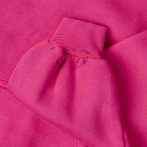 Sudadera con Capucha Rosa para Mujer, Color Sólido, Manga Larga, Informal, de Algodón Tejido, con Bolsillo Frontal con Logotipo, para Otoño - Product Image 6