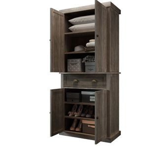 Armario de Madera Vintage Gris de 4 Puertas y 1 Cajón N001 con Chapa de Aglomerado, Diseño Elegante y Nostálgico - Product Image 5