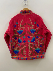 Ethnic Style <b>Velvet</b> Suzani Winter <b>Jacket</b> | Embroidered Short <b>Jacket</b> | Festival Coat |Uzbek Duster Floral Outerwear - Product Image 4