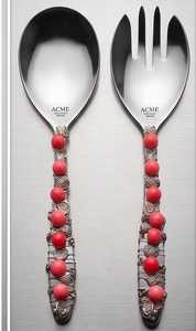 Luxury Design Stainless Steel Salad <b>Servers</b> With Beaded Handle For Kitchenware Home Hotel And Restaurant Party - Product Image 1