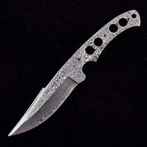 Lame de couteau de chasse en acier Damas de haute qualité, forgée à la main, style médiéval, fabrication artisanale de blacksmith, DIY, pour extérieur, pointe clip, 0,35 mm - Product Image 3