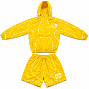 Conjunto Deportivo RTW Amarillo de Manga Larga con Capucha y Cremallera, Deportivo, de Poliéster, Unisex para Adultos, Ligero y de Secado Rápido para Verano - Product Image 1